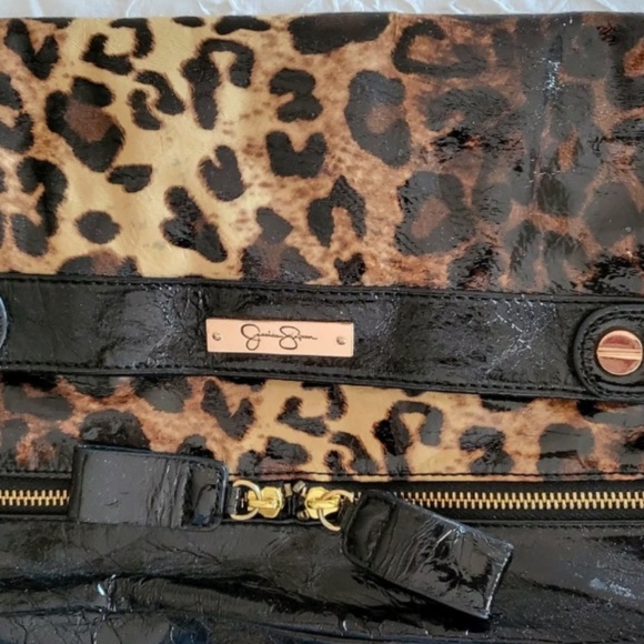 Jessica Simpson Animal Leopard Print Lg Clutch / Bag Excellent Cond. Used Once - Picture 10 of 11